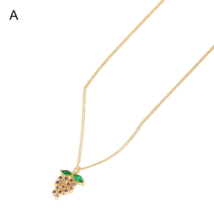 Pendant Necklace Grape Plated Jewelry Exquisite Bright Luster Necklace for Daily Wear Image 2