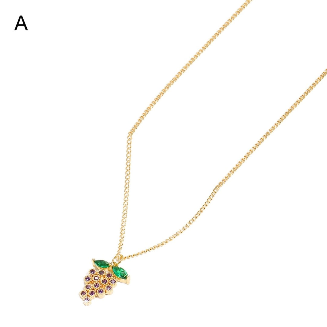 Pendant Necklace Grape Plated Jewelry Exquisite Bright Luster Necklace for Daily Wear Image 1