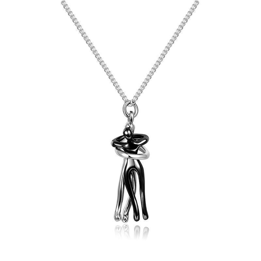 Couple Necklace Hugging Figure Statue Love Durable His-and-hers Necklace for Gift Image 2