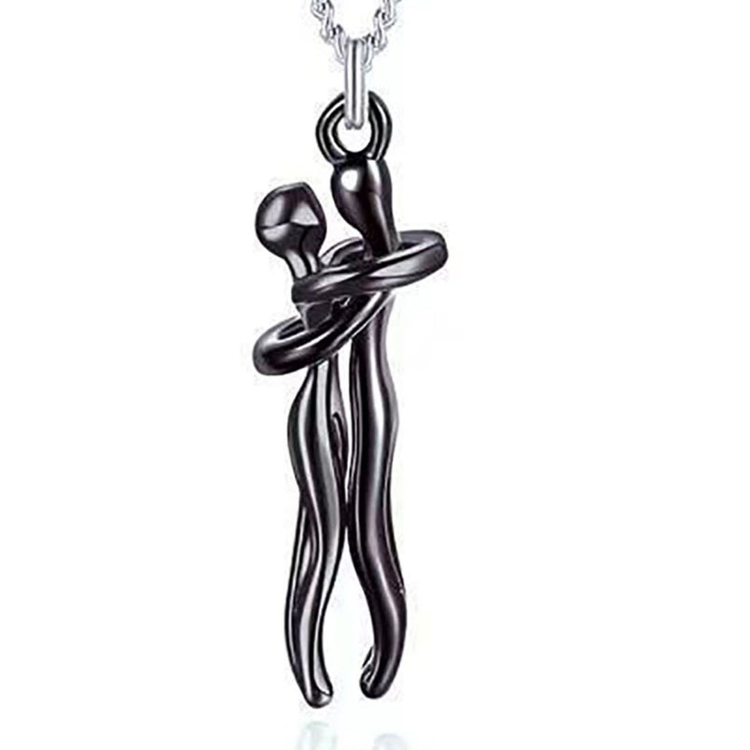 Couple Necklace Hugging Figure Statue Love Durable His-and-hers Necklace for Gift Image 1