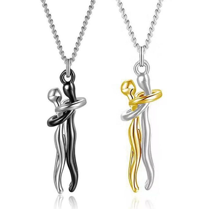 Couple Necklace Hugging Figure Statue Love Durable His-and-hers Necklace for Gift Image 11