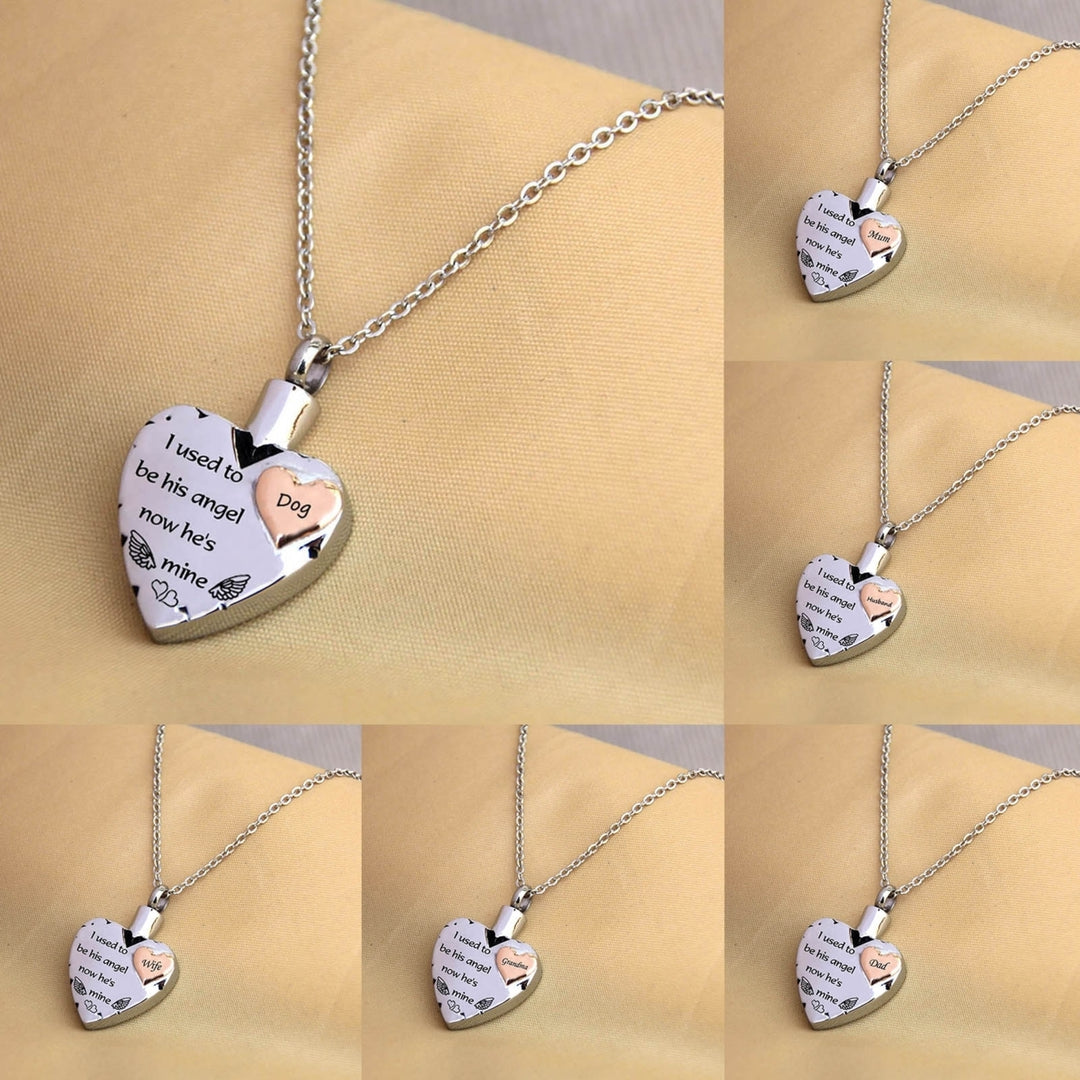 Necklace Memorial Smooth Stainless Steel Heart Shape Women Pendant for Daily Wear Image 1