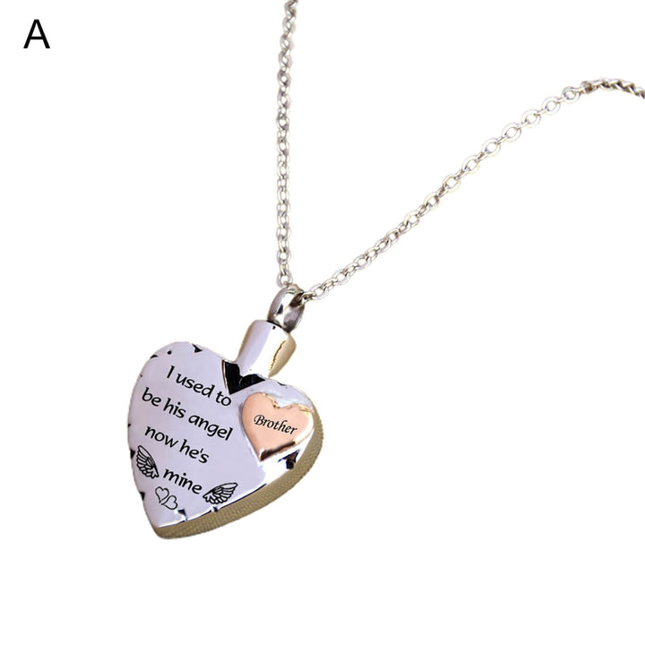 Necklace Memorial Smooth Stainless Steel Heart Shape Women Pendant for Daily Wear Image 2