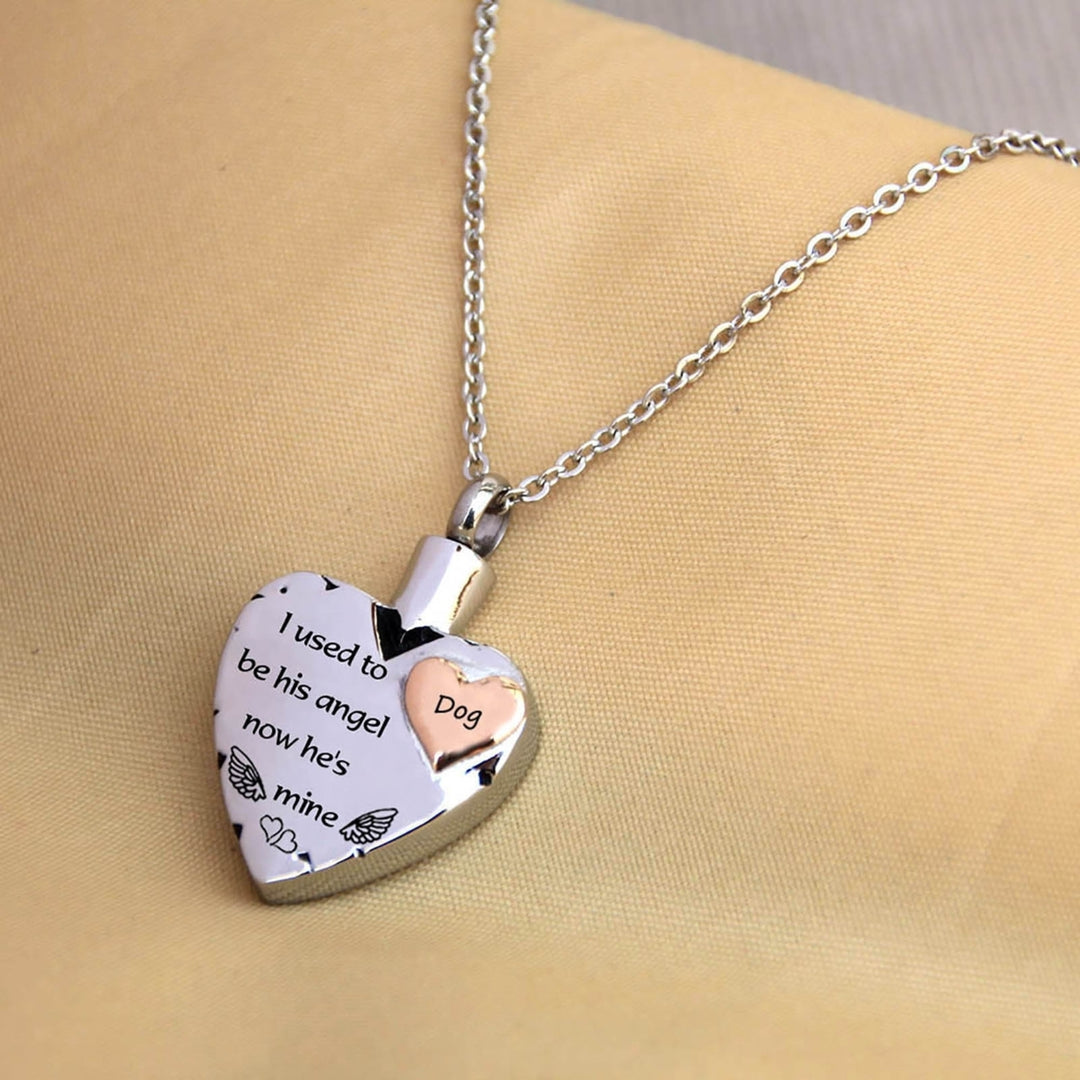 Necklace Memorial Smooth Stainless Steel Heart Shape Women Pendant for Daily Wear Image 10