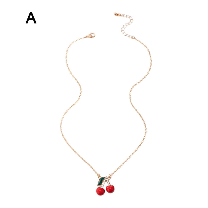 Pendant Necklace Cherry Dripping Oil Adjustable Exquisite Choker Necklace Jewelry Gifts Image 1