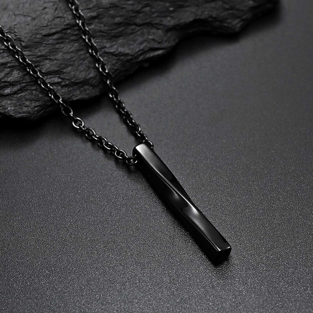 Men Necklace Rectangle Spiral Jewelry Hip Hop Style Male Pendant for Daily Wear Image 3