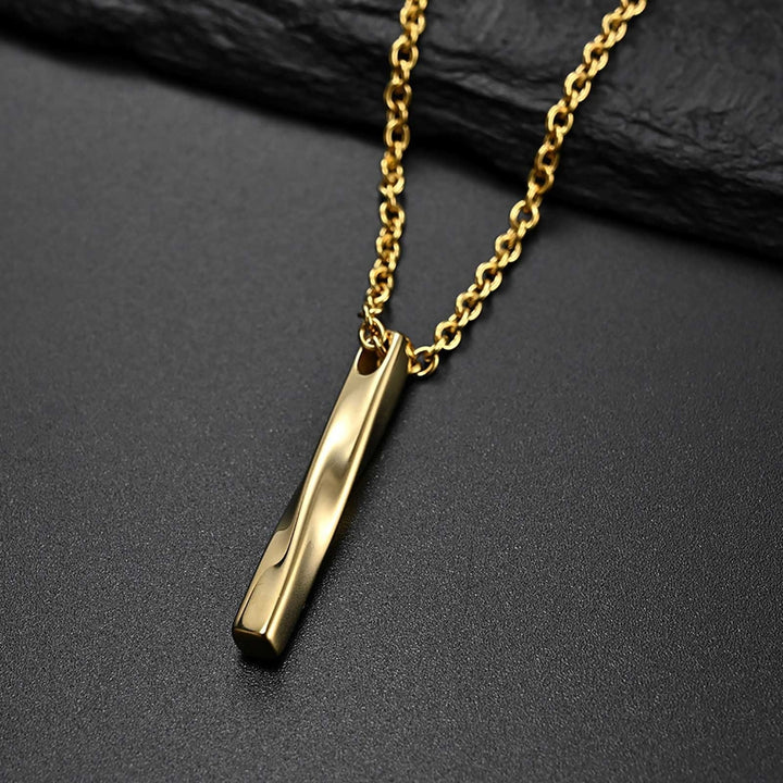 Men Necklace Rectangle Spiral Jewelry Hip Hop Style Male Pendant for Daily Wear Image 4