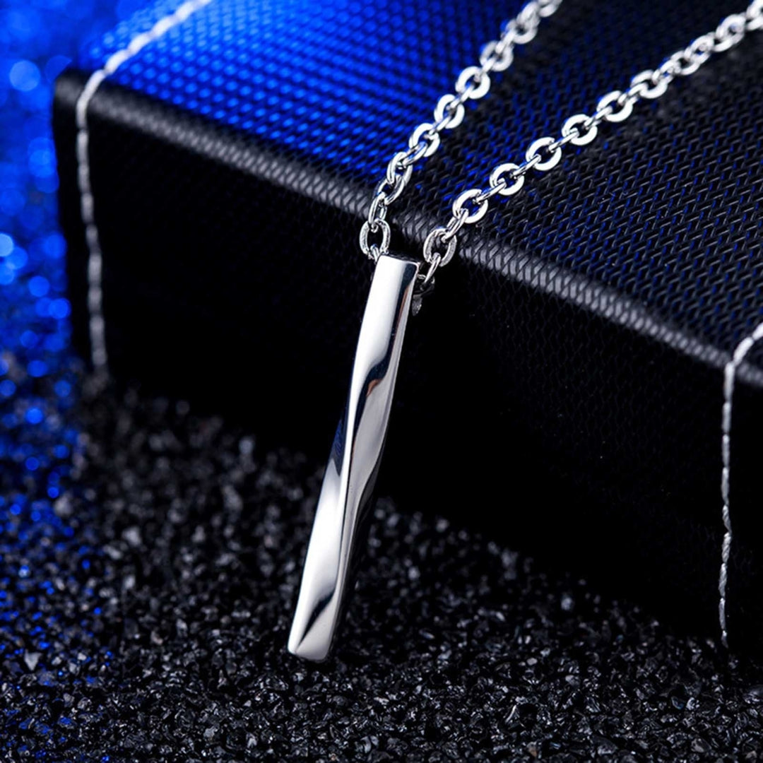 Men Necklace Rectangle Spiral Jewelry Hip Hop Style Male Pendant for Daily Wear Image 8