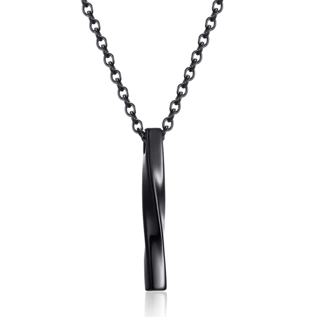 Men Necklace Rectangle Spiral Jewelry Hip Hop Style Male Pendant for Daily Wear Image 10