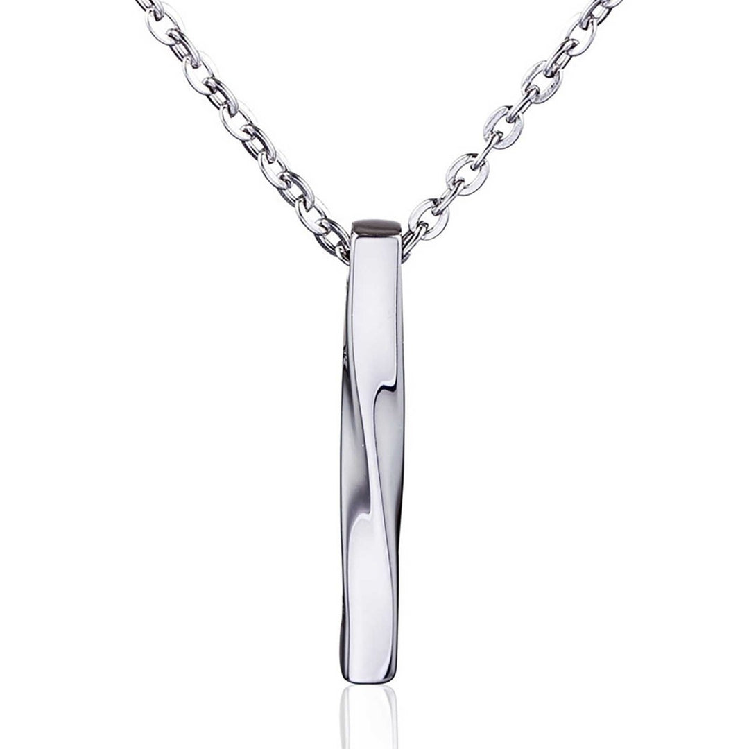 Men Necklace Rectangle Spiral Jewelry Hip Hop Style Male Pendant for Daily Wear Image 1