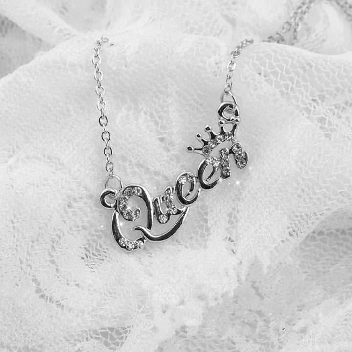 Shining Rhinestone Charming Girls Necklace Luxury Queen Crown Chain Necklace Jewelry Accessories Image 2