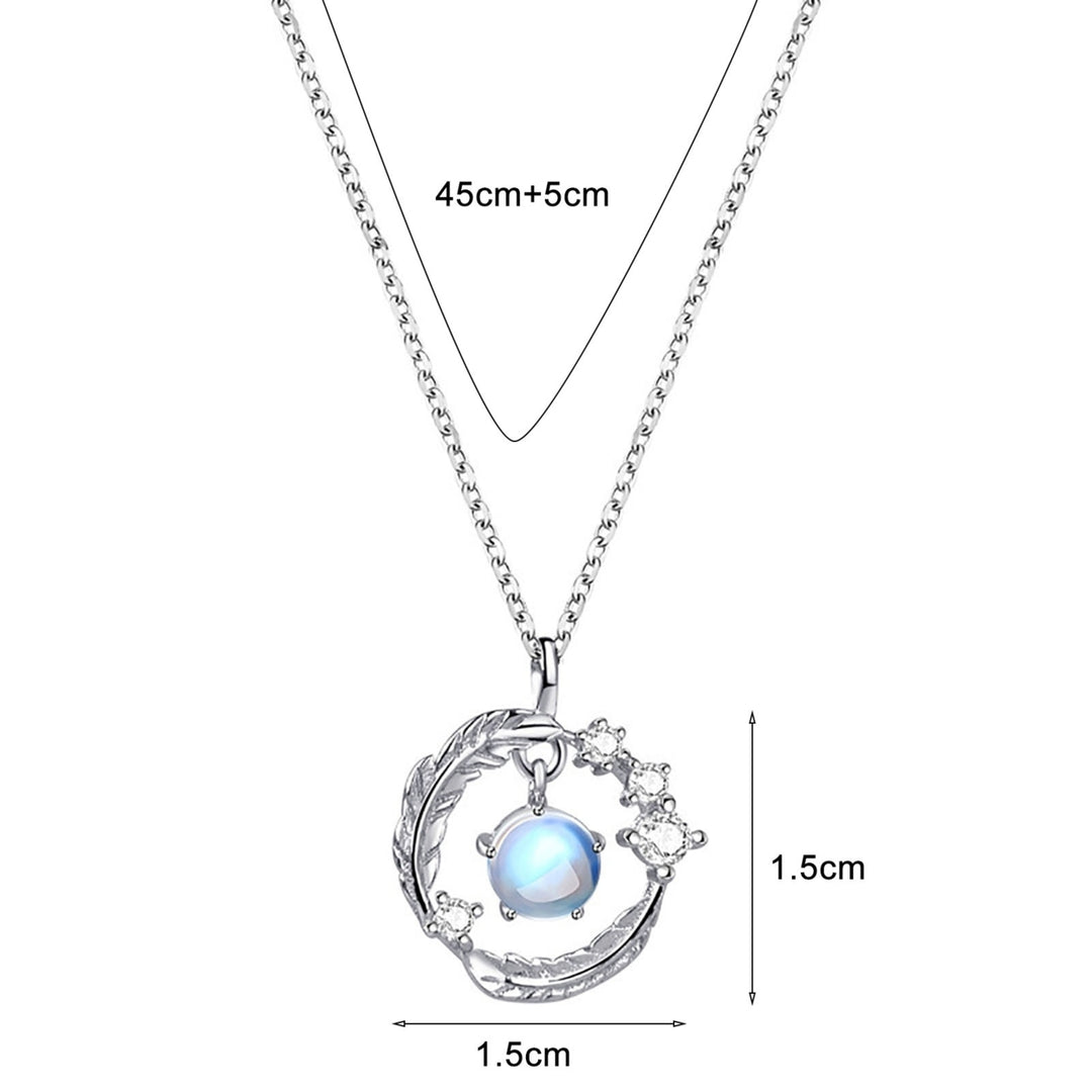 Women Necklace Moonstone Wing Design Jewelry Wear Resistant Pendant Necklace for Party Image 6