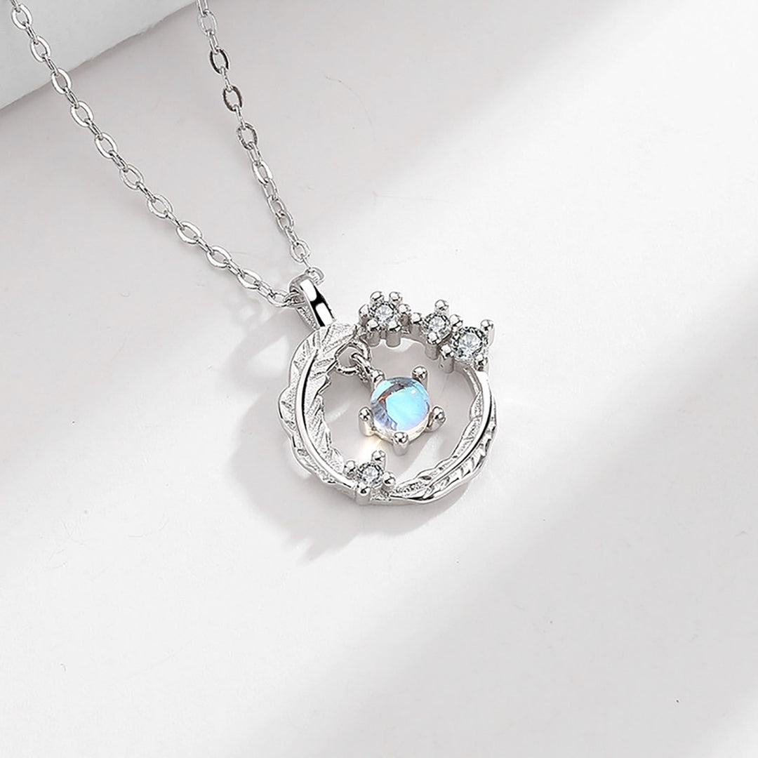 Women Necklace Moonstone Wing Design Jewelry Wear Resistant Pendant Necklace for Party Image 10