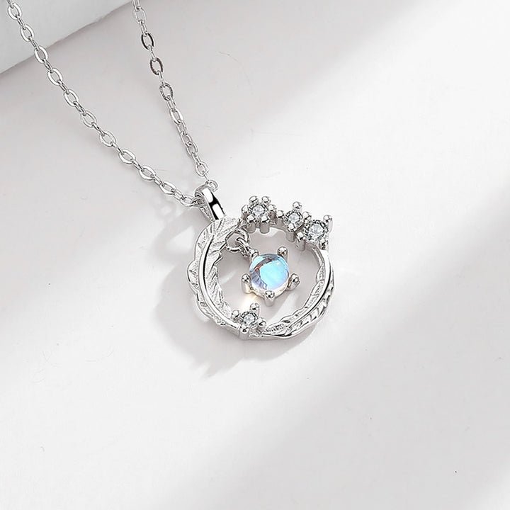 Women Necklace Moonstone Wing Design Jewelry Wear Resistant Pendant Necklace for Party Image 10