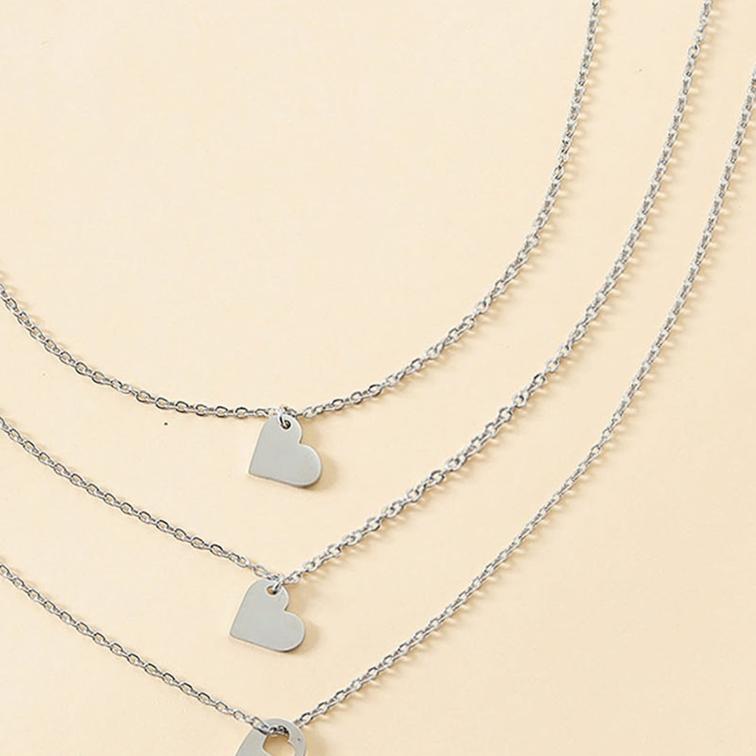 3Pcs Women Necklaces Hollow Out Heart Jewelry Exquisite Adjustable Pendant Necklaces for Mothers Day Image 8