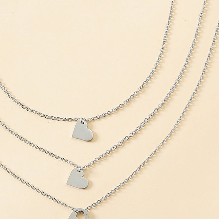 3Pcs Women Necklaces Hollow Out Heart Jewelry Exquisite Adjustable Pendant Necklaces for Mothers Day Image 8