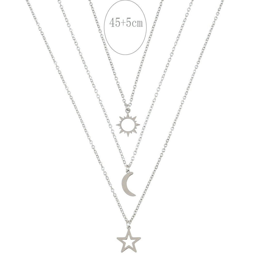 3Pcs Unisex Necklaces Sun Moon Star Adjustable Jewelry Exquisite Cute Clavicle Necklaces for Party Image 6