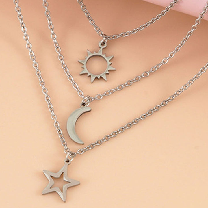 3Pcs Unisex Necklaces Sun Moon Star Adjustable Jewelry Exquisite Cute Clavicle Necklaces for Party Image 8