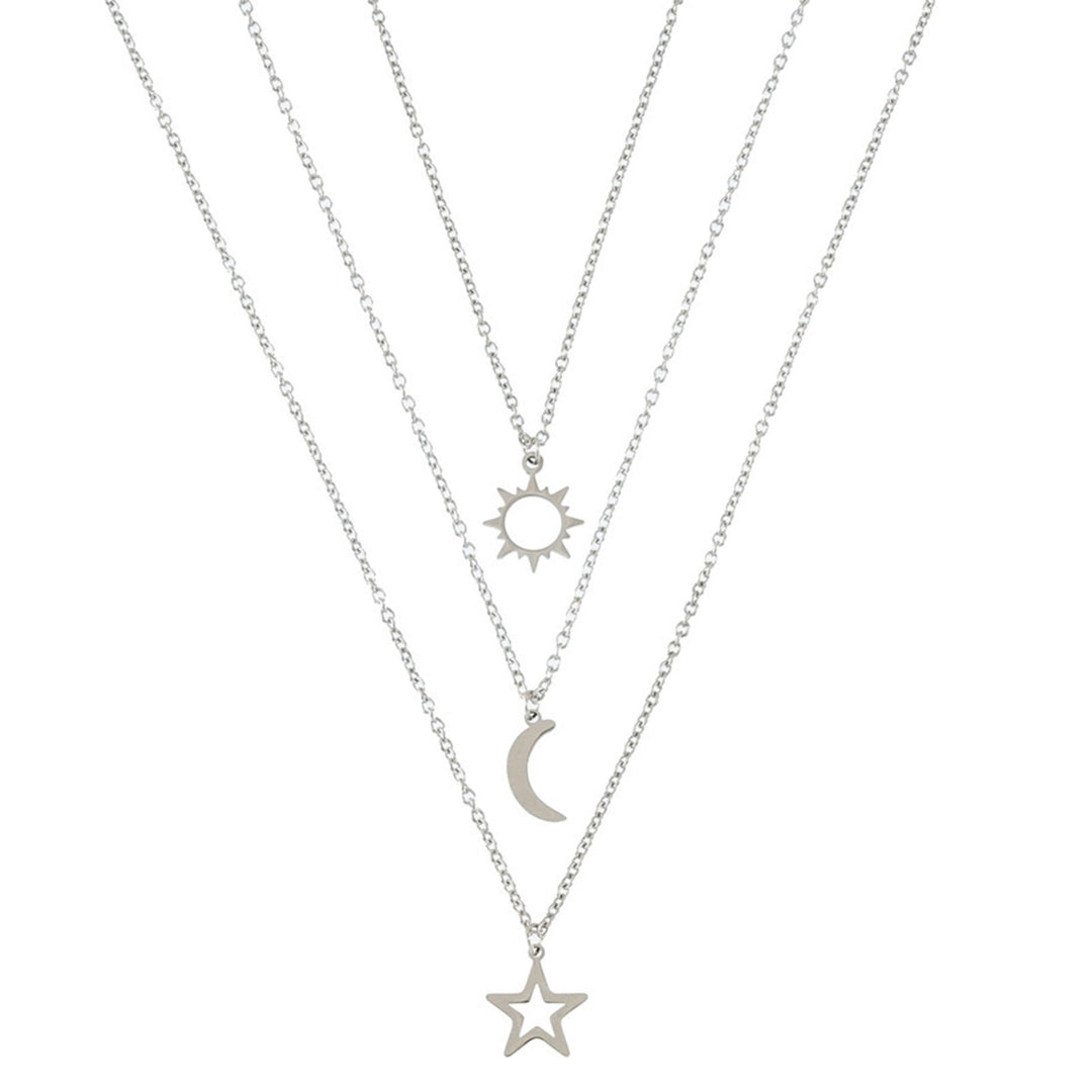 3Pcs Unisex Necklaces Sun Moon Star Adjustable Jewelry Exquisite Cute Clavicle Necklaces for Party Image 9