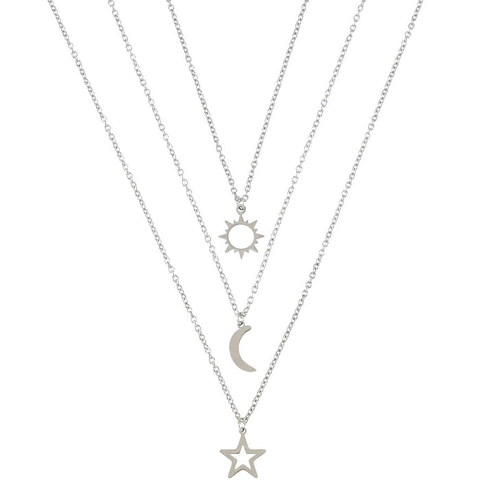 3Pcs Unisex Necklaces Sun Moon Star Adjustable Jewelry Exquisite Cute Clavicle Necklaces for Party Image 9