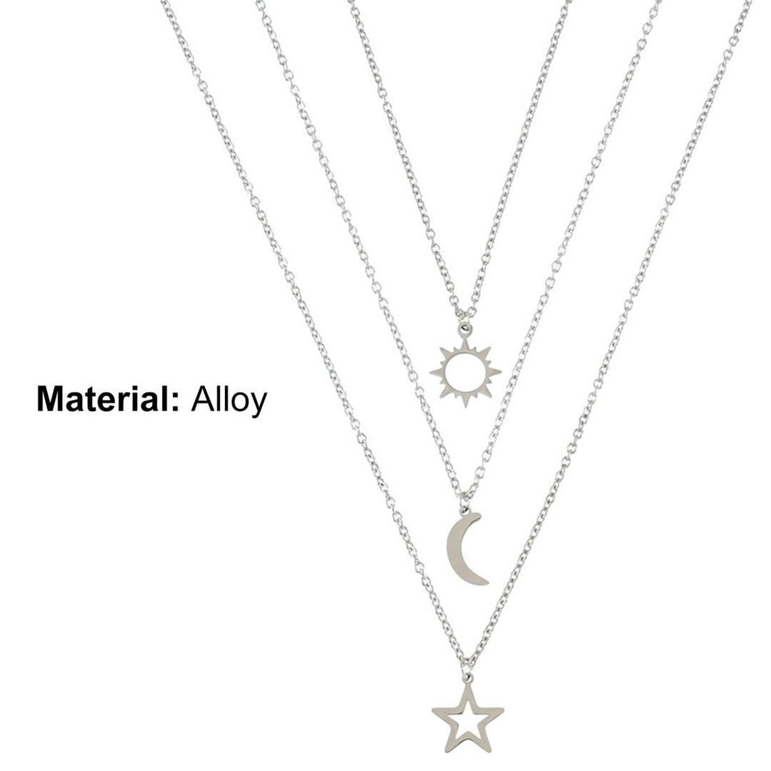 3Pcs Unisex Necklaces Sun Moon Star Adjustable Jewelry Exquisite Cute Clavicle Necklaces for Party Image 12