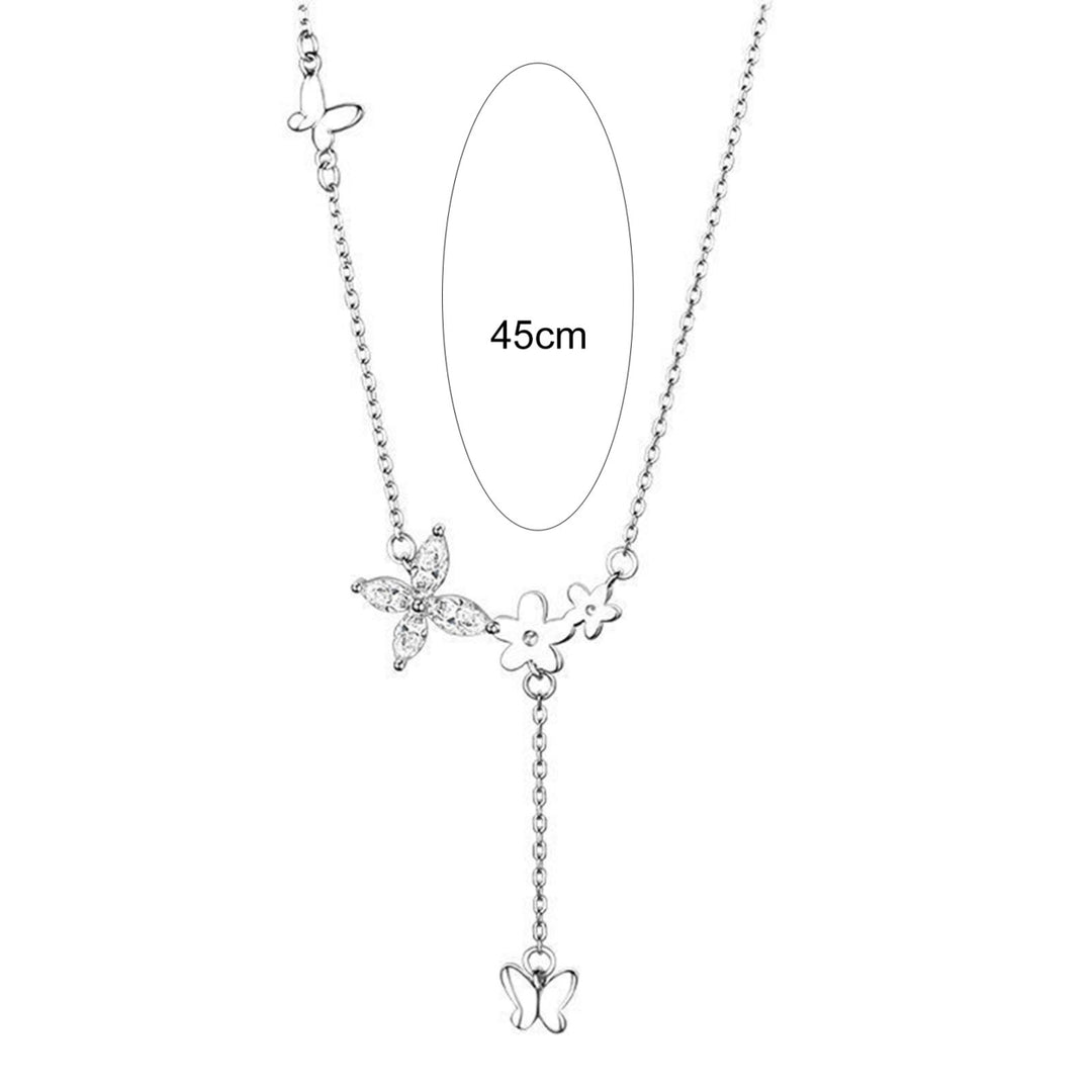 Artistic Ladies Necklace Polished Shining Butterfly Decor Clavicle Necklace for Party Image 6