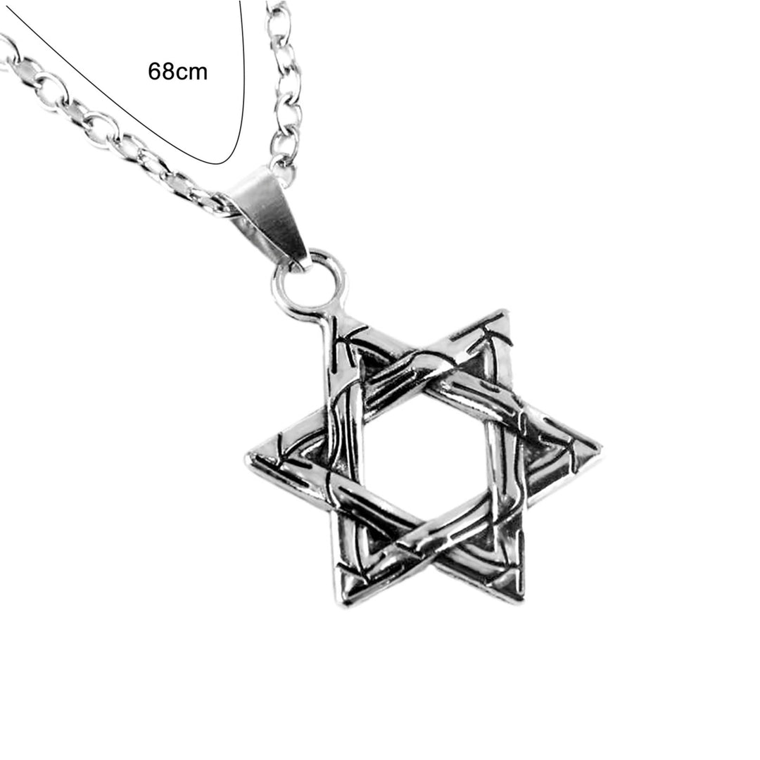 Men Necklace Solid Color Star Shape Hip-hop Style Retro Men Pendant for Daily Wear Image 6