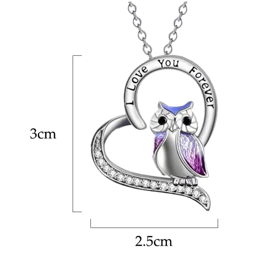 Women Necklace Heart Shape Dress Up Jewelry Owl Sculpture Bright Luster Necklace Fashion Gifts Image 6