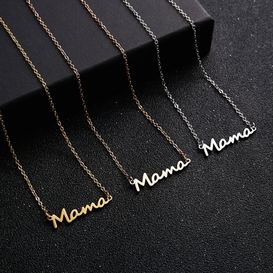 Adjustable Elegant Link Chain Women Necklace Mama Letter Pendant Necklace for Mother Day Image 1