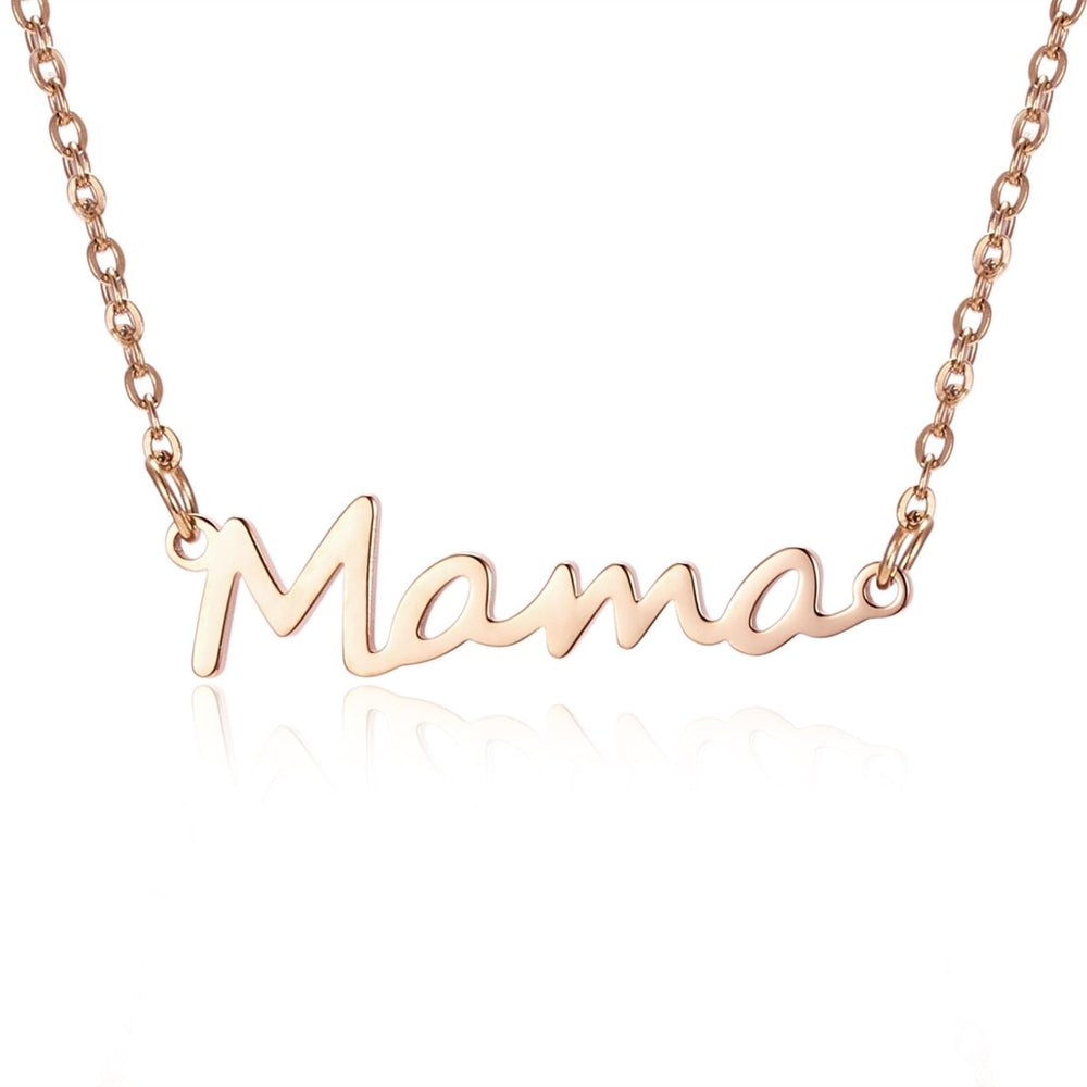 Adjustable Elegant Link Chain Women Necklace Mama Letter Pendant Necklace for Mother Day Image 2