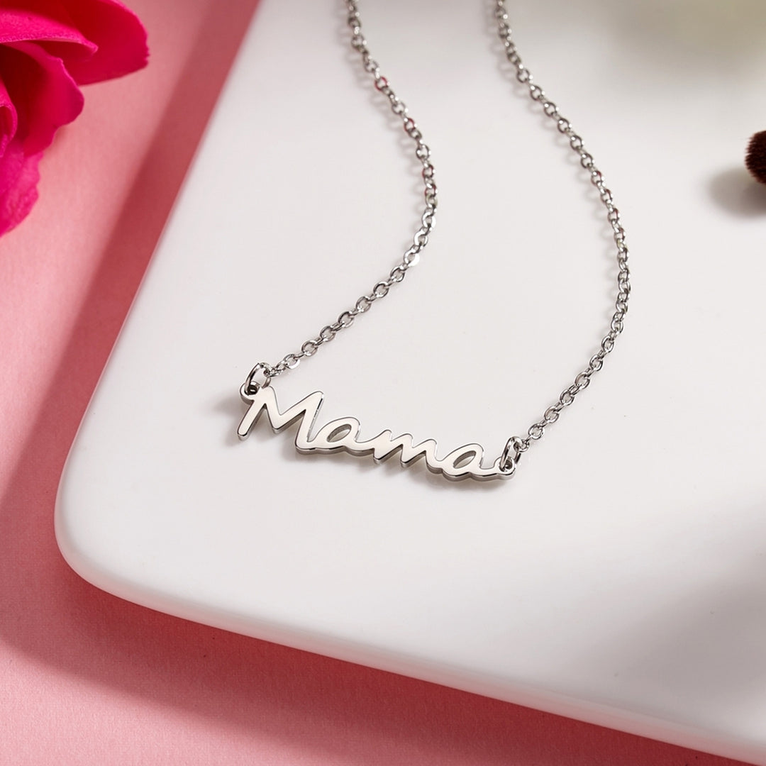 Adjustable Elegant Link Chain Women Necklace Mama Letter Pendant Necklace for Mother Day Image 4