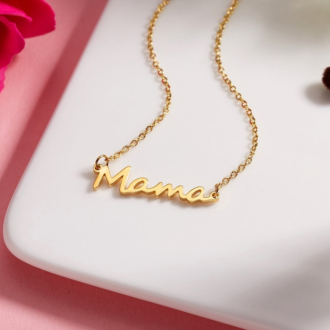 Adjustable Elegant Link Chain Women Necklace Mama Letter Pendant Necklace for Mother Day Image 6