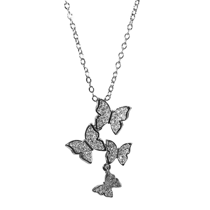 Women Necklace Butterfly Rhinestone Shiny Pendant Clavicle Chain Wedding Party Jewelry Gifts Image 10