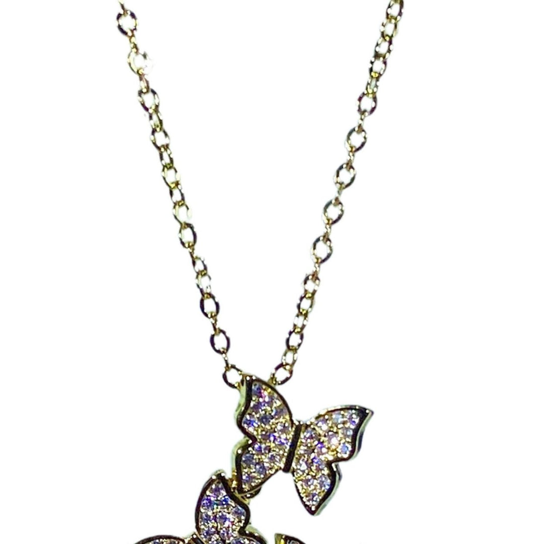 Women Necklace Butterfly Rhinestone Shiny Pendant Clavicle Chain Wedding Party Jewelry Gifts Image 11