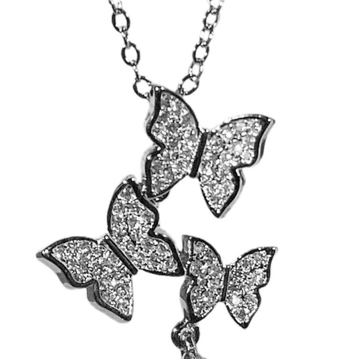 Women Necklace Butterfly Rhinestone Shiny Pendant Clavicle Chain Wedding Party Jewelry Gifts Image 12