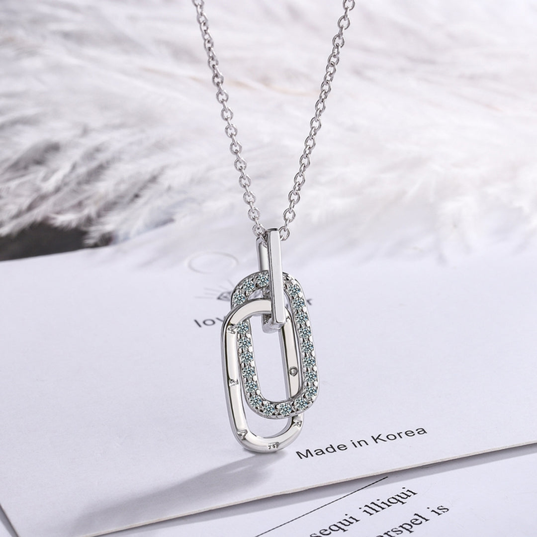 Women Necklace Letter Rings Rhinestones Jewelry Sparkling Long Lasting Pendant Necklace for Wedding Image 2