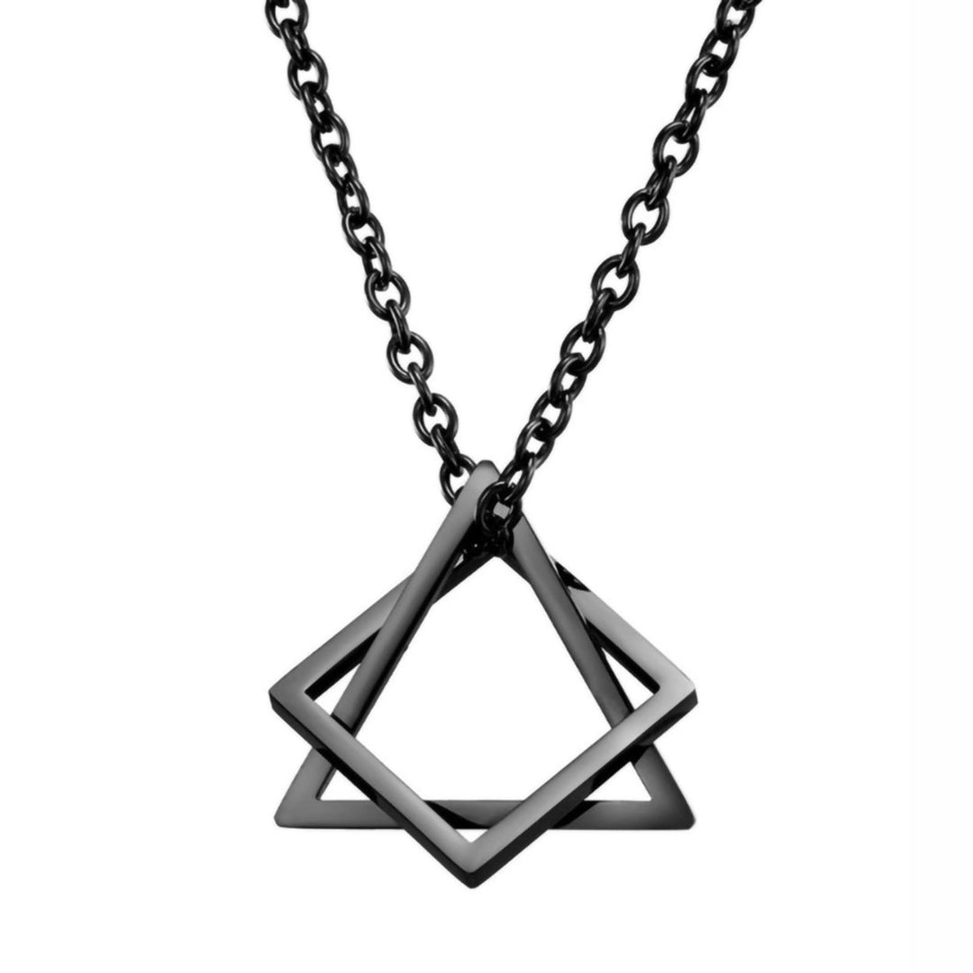 Men Necklace Contrast Color Triangle Shape Hip-hop Style Retro Men Pendant for Daily Wear Image 2