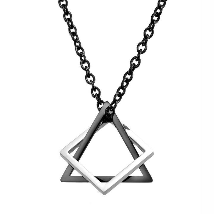 Men Necklace Contrast Color Triangle Shape Hip-hop Style Retro Men Pendant for Daily Wear Image 3