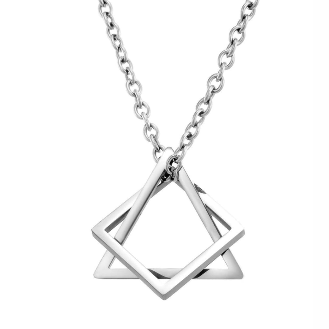 Men Necklace Contrast Color Triangle Shape Hip-hop Style Retro Men Pendant for Daily Wear Image 4