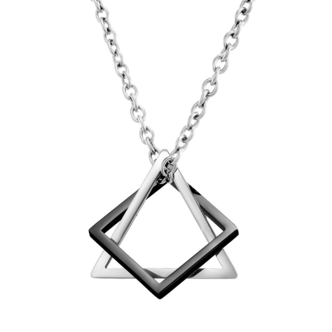 Men Necklace Contrast Color Triangle Shape Hip-hop Style Retro Men Pendant for Daily Wear Image 4