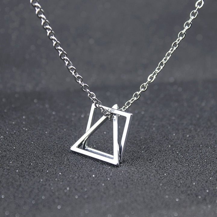 Men Necklace Contrast Color Triangle Shape Hip-hop Style Retro Men Pendant for Daily Wear Image 8