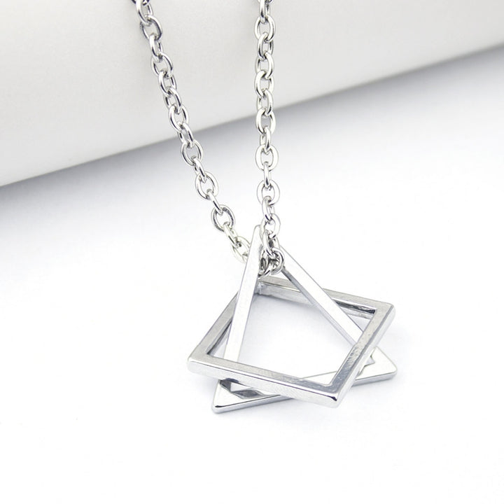 Men Necklace Contrast Color Triangle Shape Hip-hop Style Retro Men Pendant for Daily Wear Image 11