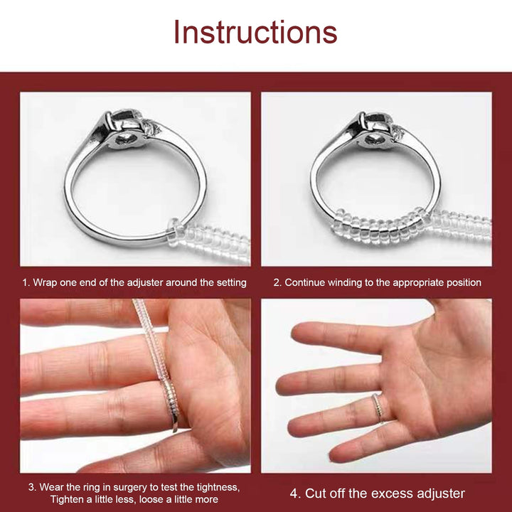5Pcs Ring Size Adjuster Invisible Soft Texture Comfortable Wearing Jewelry Guard Spiral Silicone Tightener for Loose Image 4
