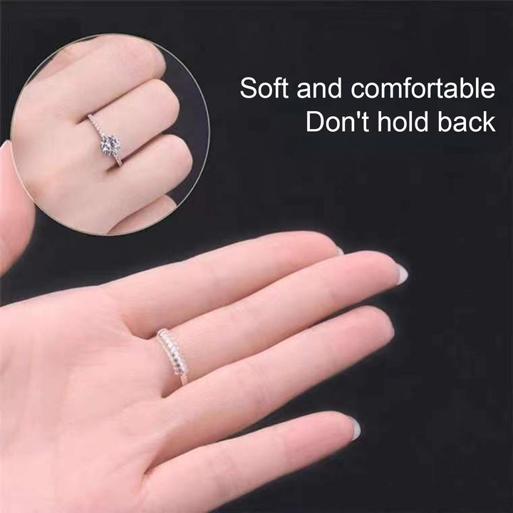 5Pcs Ring Size Adjuster Invisible Soft Texture Comfortable Wearing Jewelry Guard Spiral Silicone Tightener for Loose Image 7