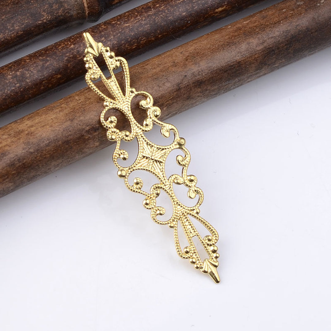 40Pcs Brass Slice Hollow Exquisite Copper Multipurpose Brass Pendants for Necklace Making Image 4