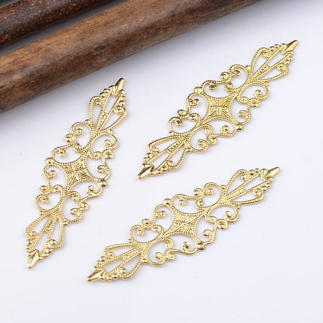 40Pcs Brass Slice Hollow Exquisite Copper Multipurpose Brass Pendants for Necklace Making Image 8