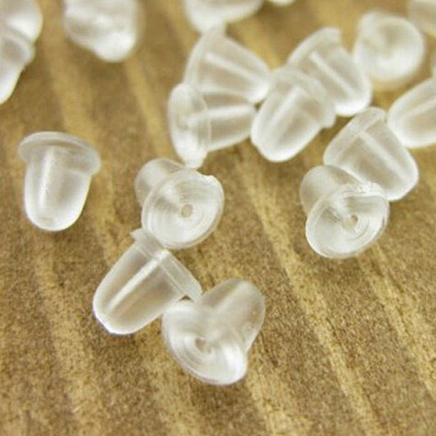 100Pcs Transparent Silicone Ear Stud Earring Backings Stopper Jewelry Accessory Image 1