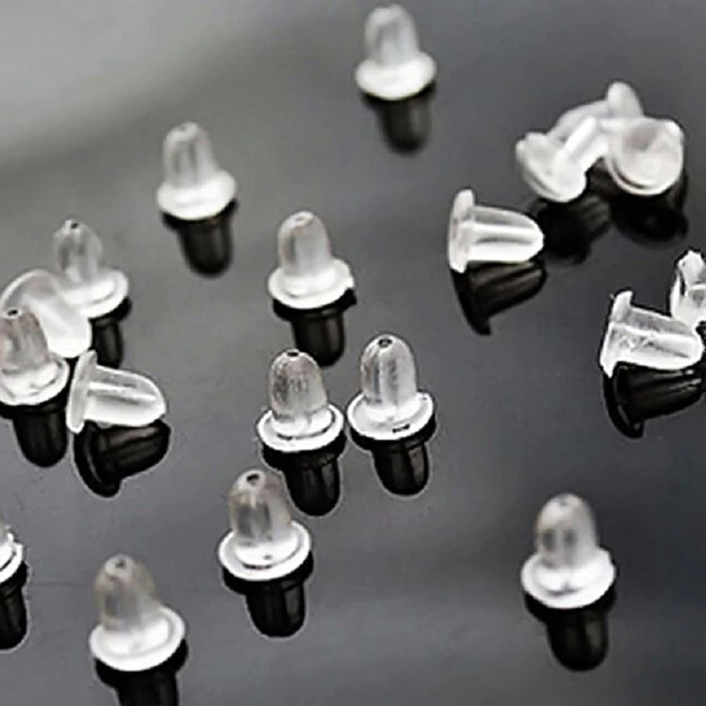 100Pcs Transparent Silicone Ear Stud Earring Backings Stopper Jewelry Accessory Image 2