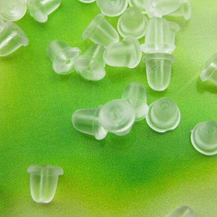 100Pcs Transparent Silicone Ear Stud Earring Backings Stopper Jewelry Accessory Image 4