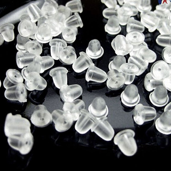 100Pcs Transparent Silicone Ear Stud Earring Backings Stopper Jewelry Accessory Image 4